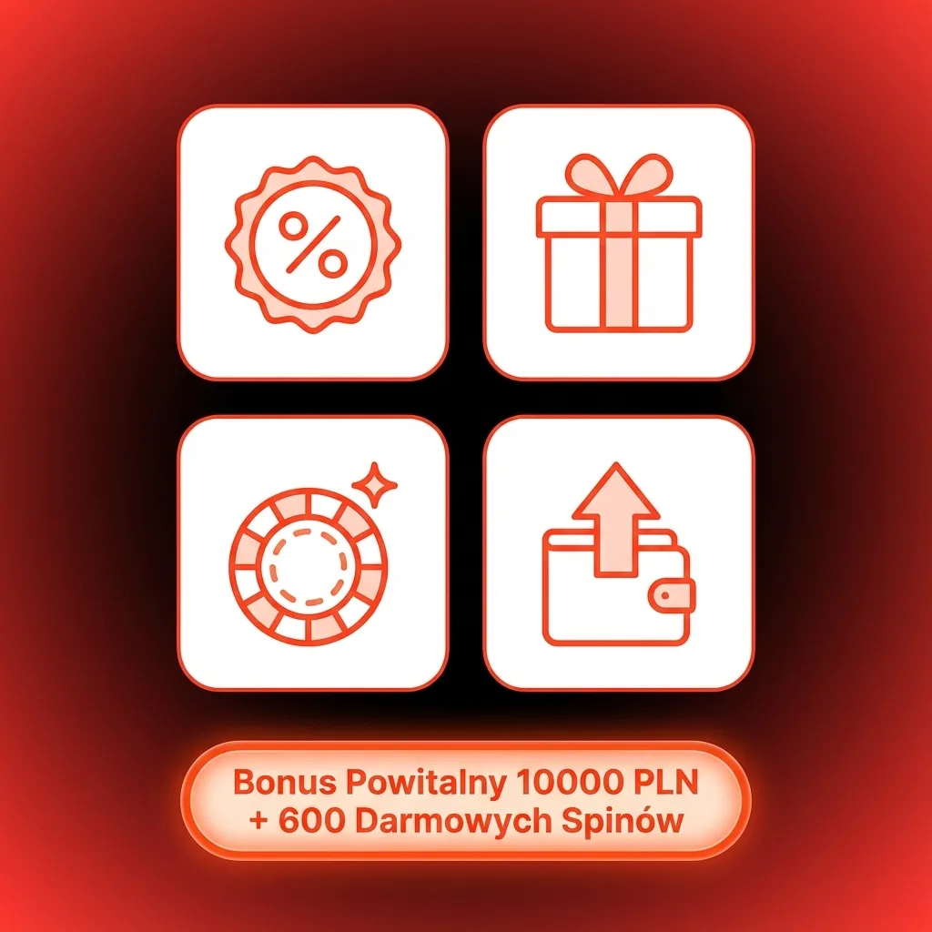 Welcome bonus package of 10,000 PLN and 600 free spins spread across four deposits for new Polish players